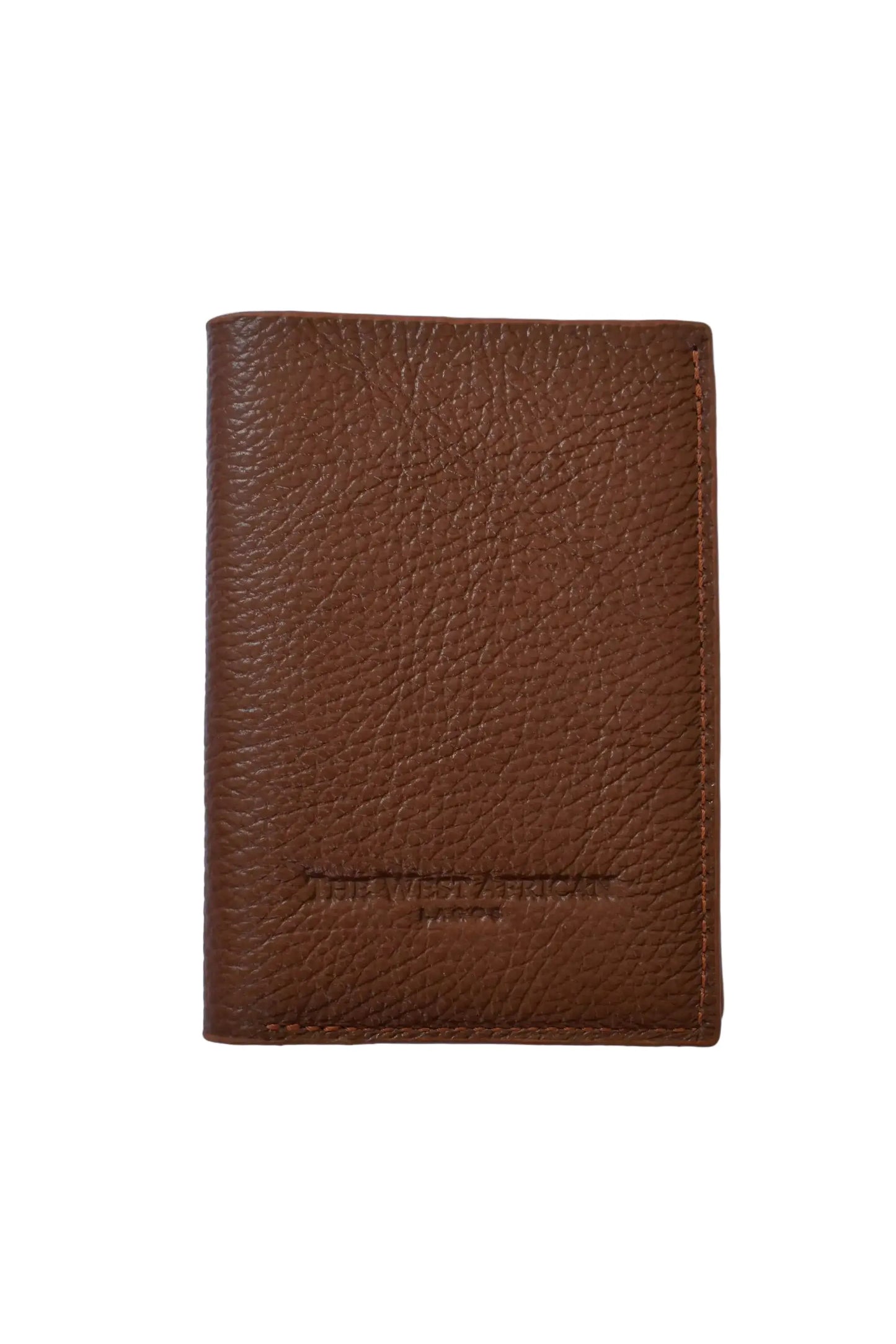 Brown leather wallet on a white background