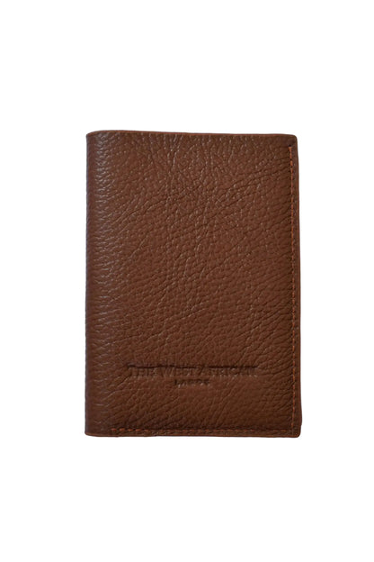 Brown leather wallet on a white background